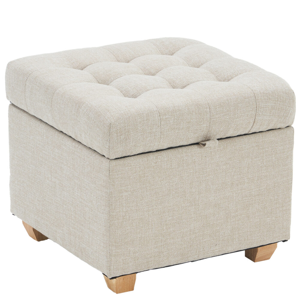 Linen Storage Ottoman Square, Grey C2 — 45D x 45W x 40H cm (C17T)