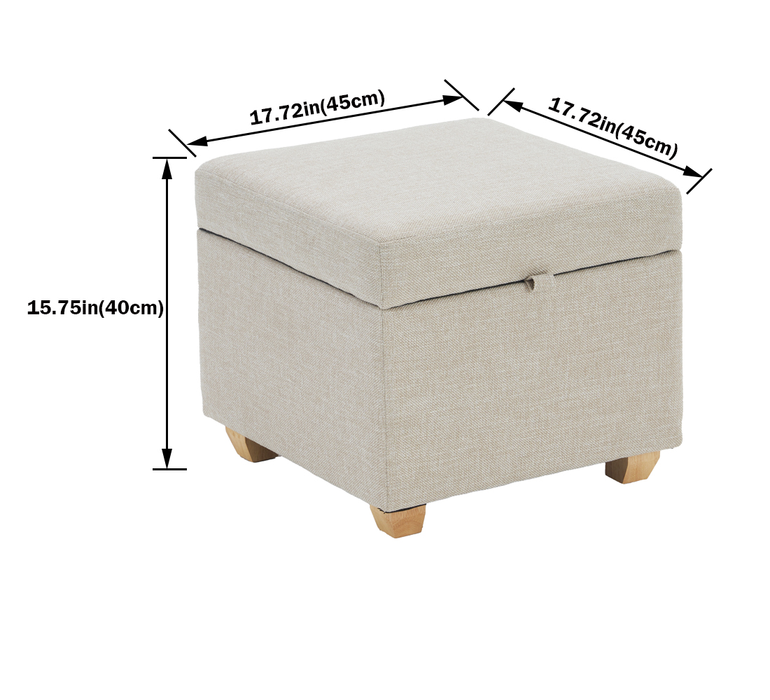 Linen Storage Ottoman Square, Grey C2 — 45D x 45W x 40H cm (CT8F) - Image 2