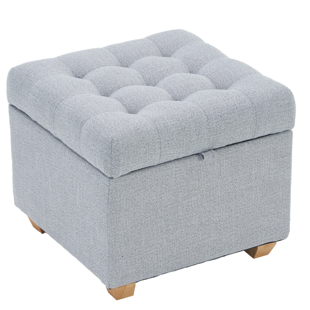 Linen Storage Ottoman Square, Grey C2 — 45D x 45W x 40H cm (2RTF)