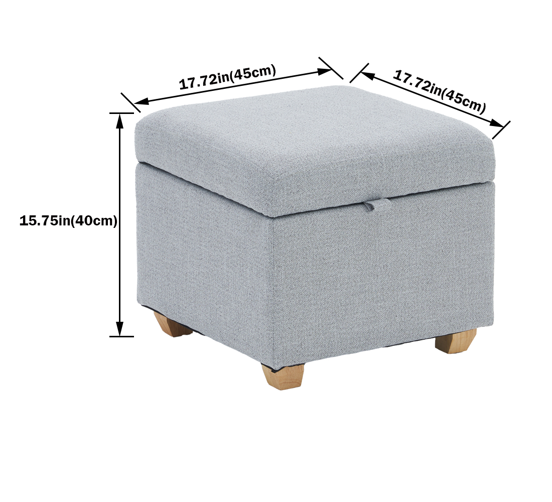 Linen Storage Ottoman Square, Grey C2 — 45D x 45W x 40H cm (3TQ2) - Image 2