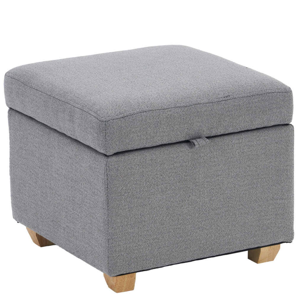Linen Storage Ottoman Square, Grey C2 — 45D x 45W x 40H cm (2R8K)