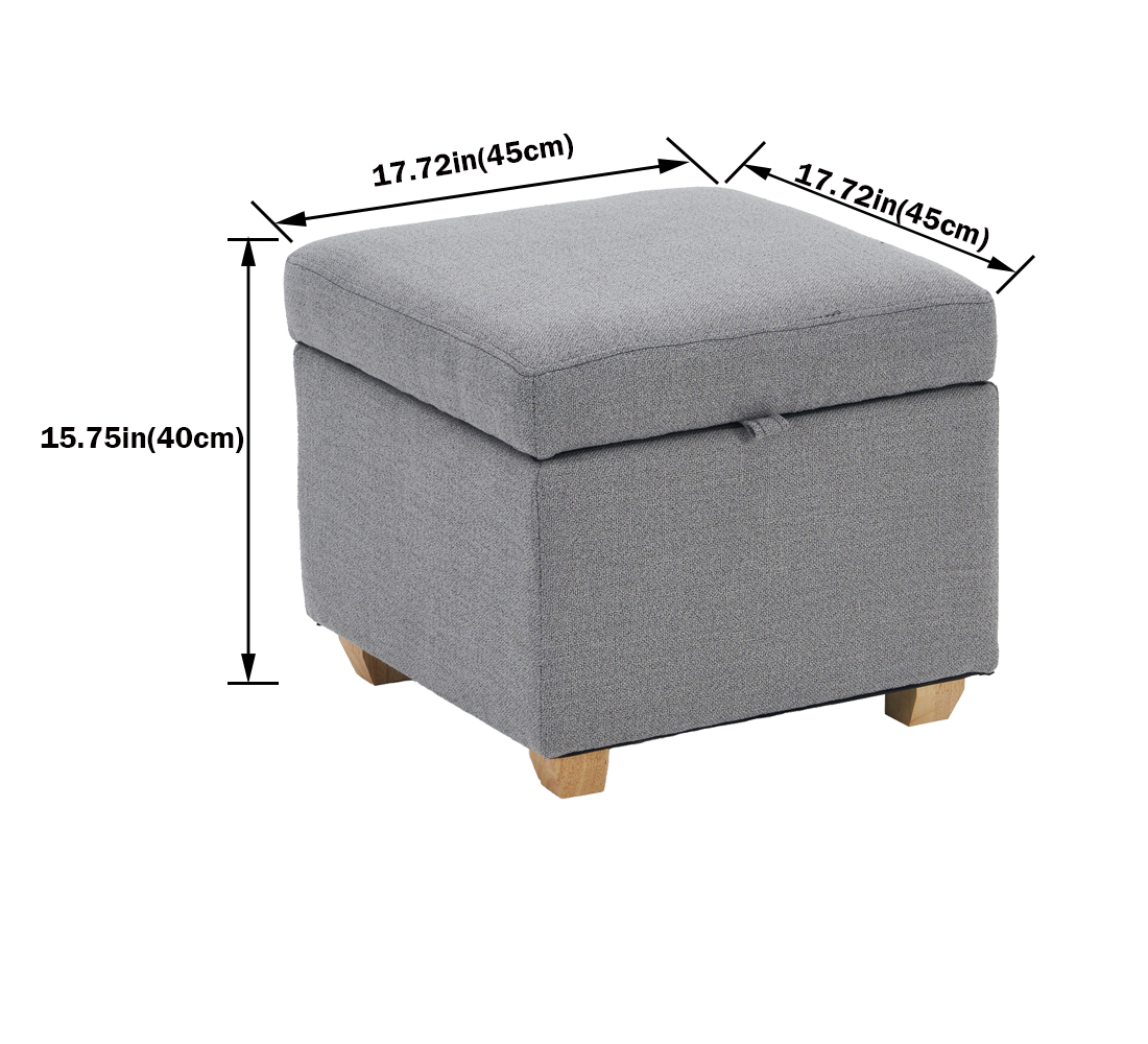 Linen Storage Ottoman Square, Grey C2 — 45D x 45W x 40H cm (2R8K) - Image 2